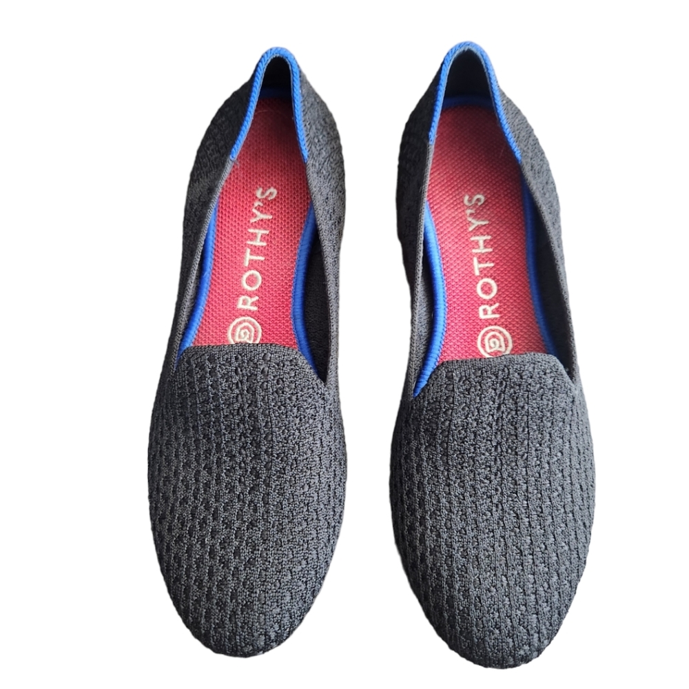 Rothy's black honeycomb loafer slip on